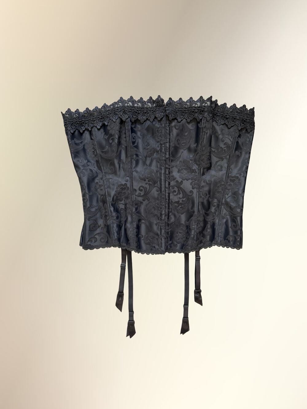 Vintage Frederick's of Hollywood Gray Boned Corset Bustier Lingerie Sz 40